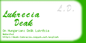 lukrecia deak business card