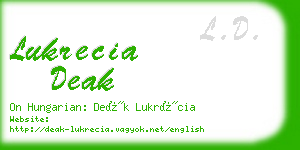 lukrecia deak business card